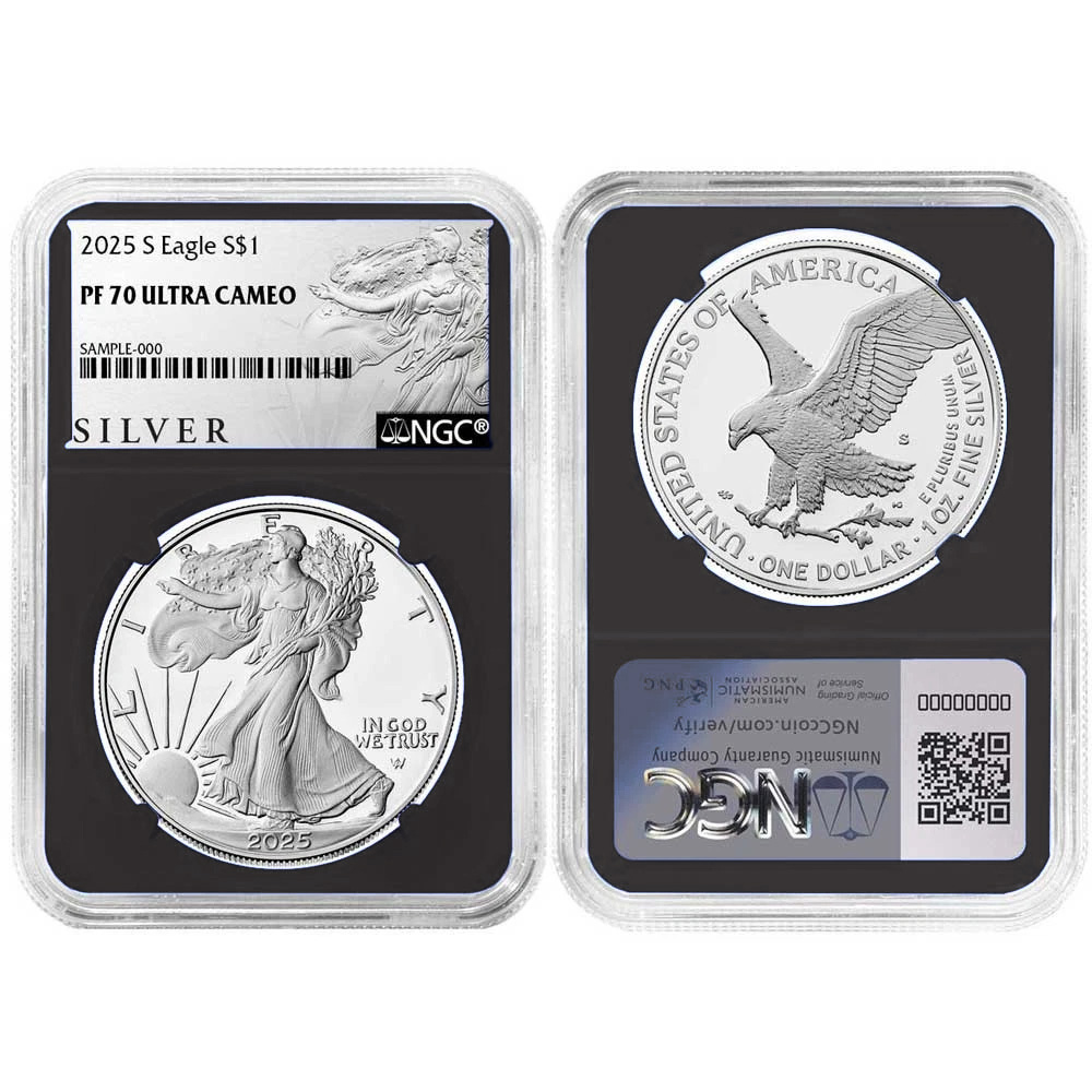 2025-S $1 1-oz Proof American Silver Eagle 3pc Set NGC PF70UC ALS Label