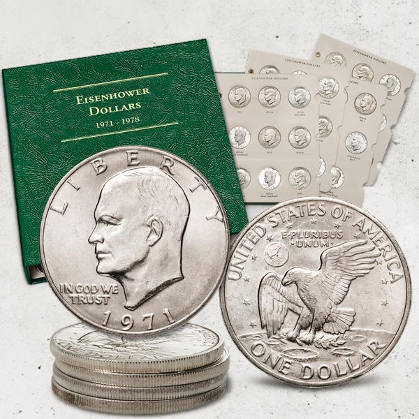 1971-1978 Eisenhower Dollar Set (7Pcs) UNC/PR