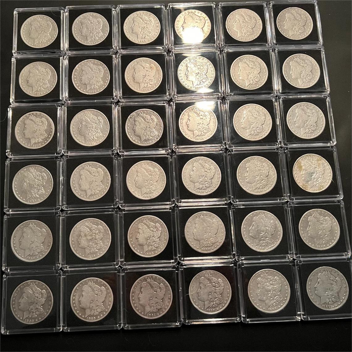 1893-1897 Silver Morgan Dollar Coin Set - HIGHLY Collectible!