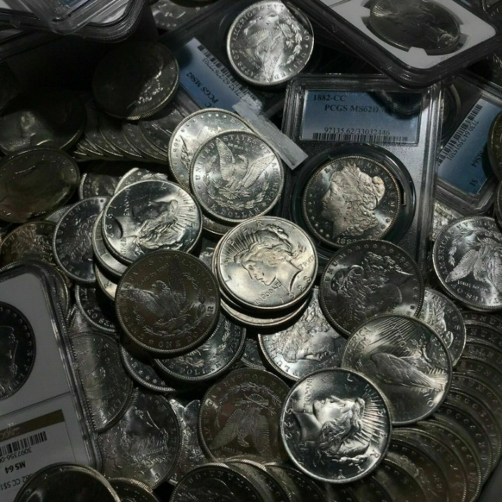 BU Peace Dollars from OBW Roll 10x Estate Sale Silver Hoard UNC 10x Note