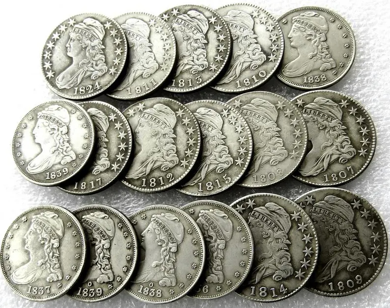 1823-1834 (12 Pcs) Capped Bust Silver Half Dollar