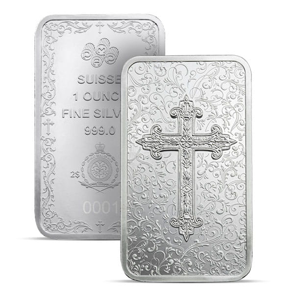 PAMP 1 Troy Oz Christian Cross Silver Bar
