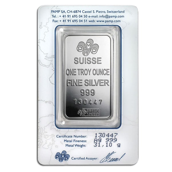 PAMP Suisse Lady Fortuna 1 Ounce Silver Bar