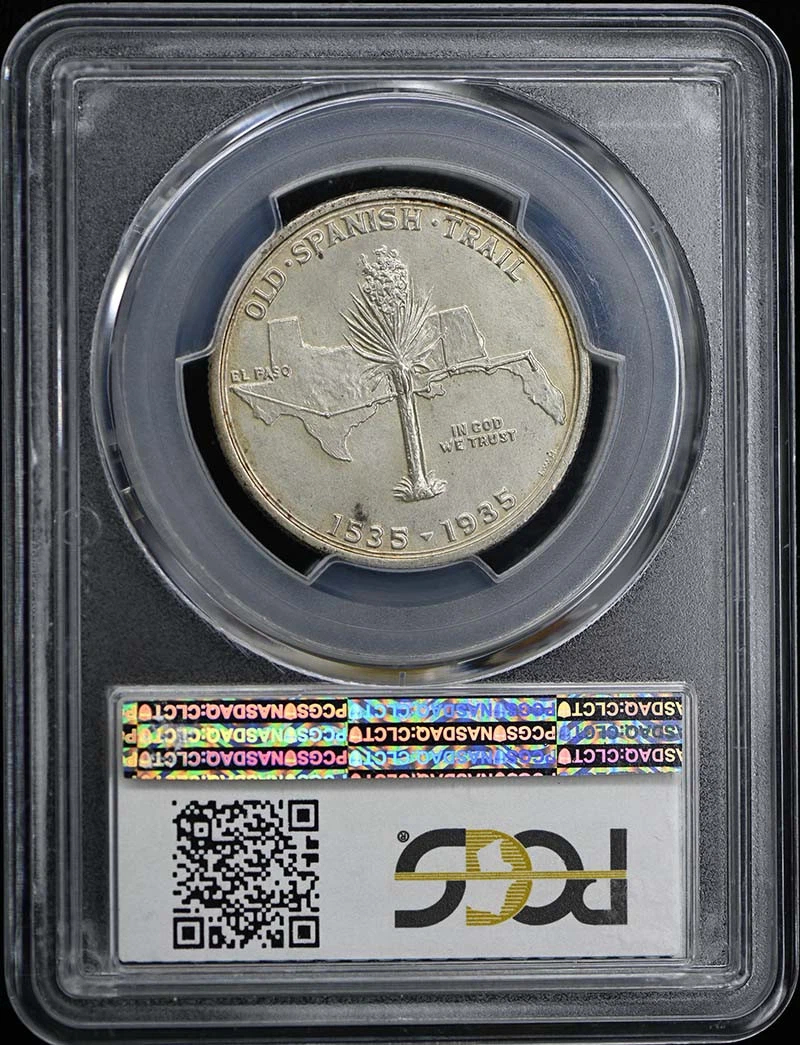 1935 SPANISH TRAIL 50C Silver Commemorative PCGS MS66