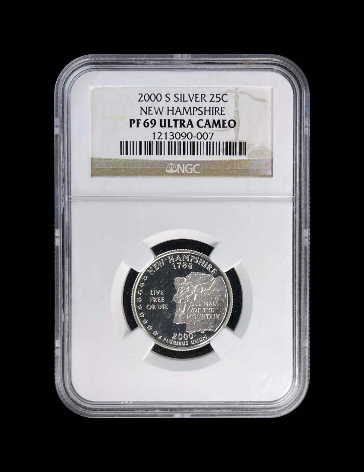 2000 S 25 Cents Silver - NGC PF69 - New Hampshire Quarter