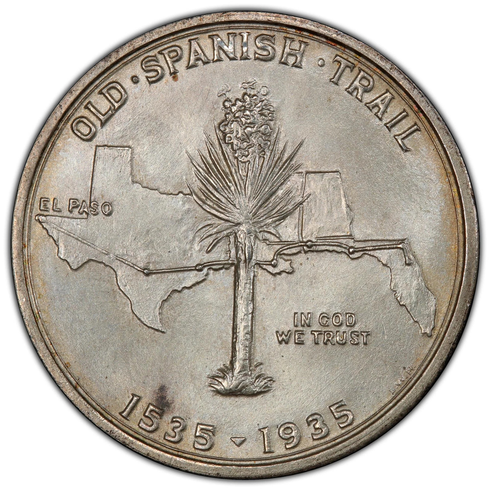 1935 SPANISH TRAIL 50C Silver Commemorative PCGS MS66