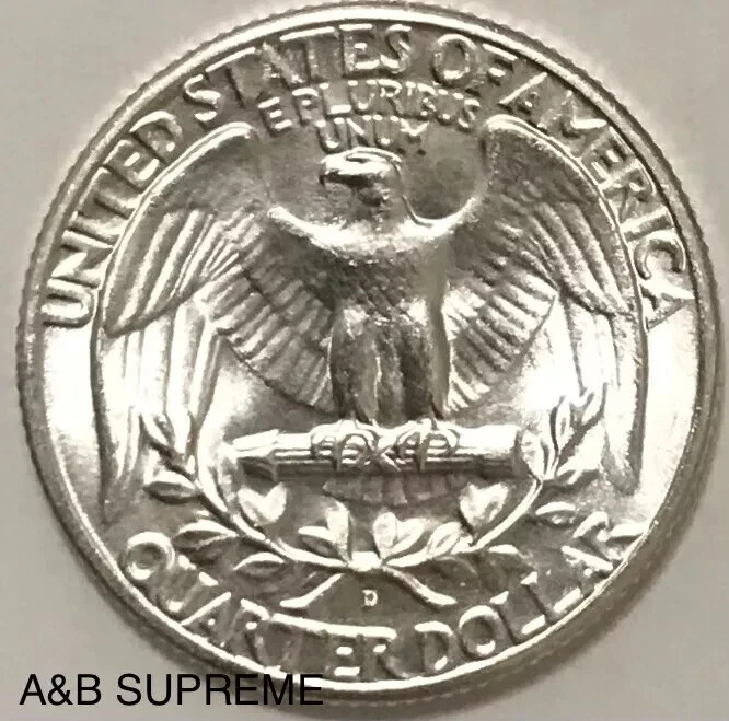 1932-1964 (10Pcs) Washington Quarters From OBW Roll Estate CHOICE-GEM Bu Unc 90% Silver