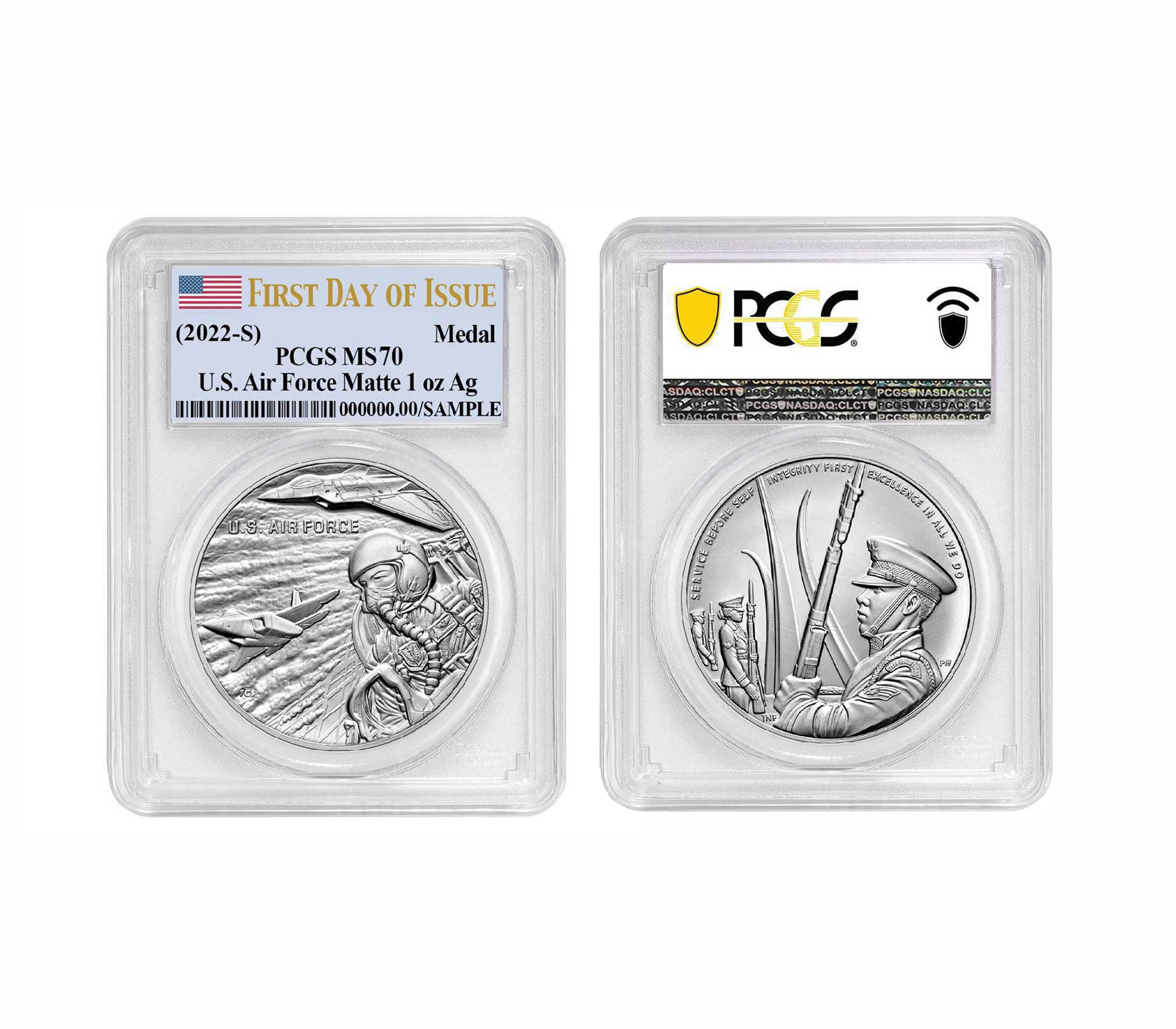 Military Armed Forces One-Ounce Silver Medal Sets PCGS MS70 First Strikes