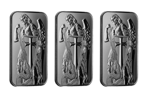 3  Archangel Michael 1 oz .999 Silver Bar Scottsdale BU in CAPSULE MINT SEALED - Picture 1 of 2
