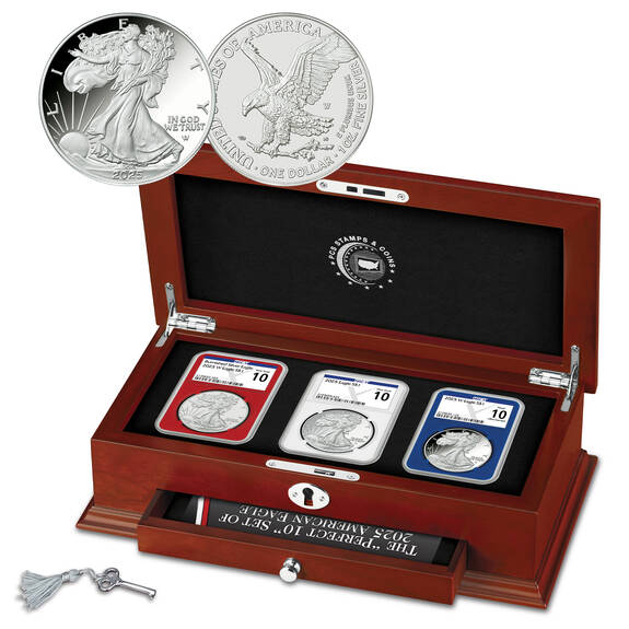 The “Perfect 10” Set of 2025 American Eagle Silver Dollars 3pc Set
