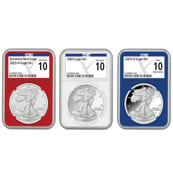 The “Perfect 10” Set of 2025 American Eagle Silver Dollars 3pc Set