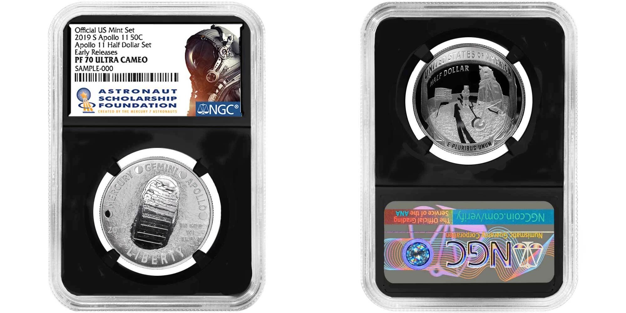 2019-S Proof 50c Apollo 11 50th Ann. Half Dollar NGC PF70UC ASF ER Label Retro Core