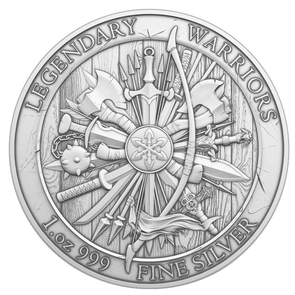 Lot of 10 – 1 Troy oz Eric Bloodaxe Design .999 Fine Silver Rounds
