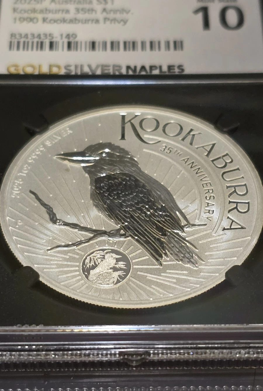2025-P Australia S$1 Kookaburra 35th Anniv. 1990 Kookaburra Privy