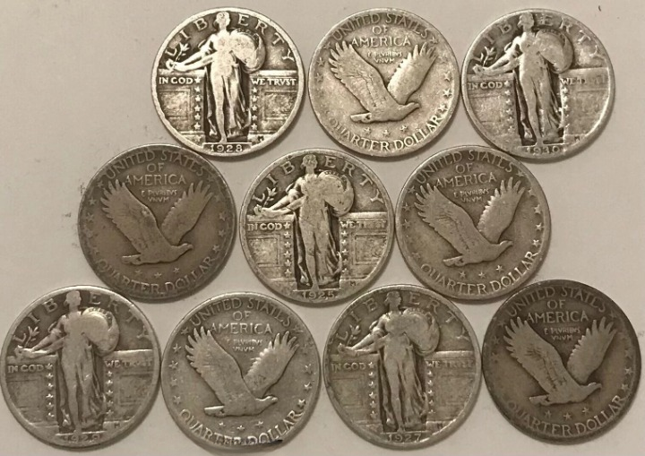 1916–1930 (15Pcs) Standing Liberty Silver Quarters