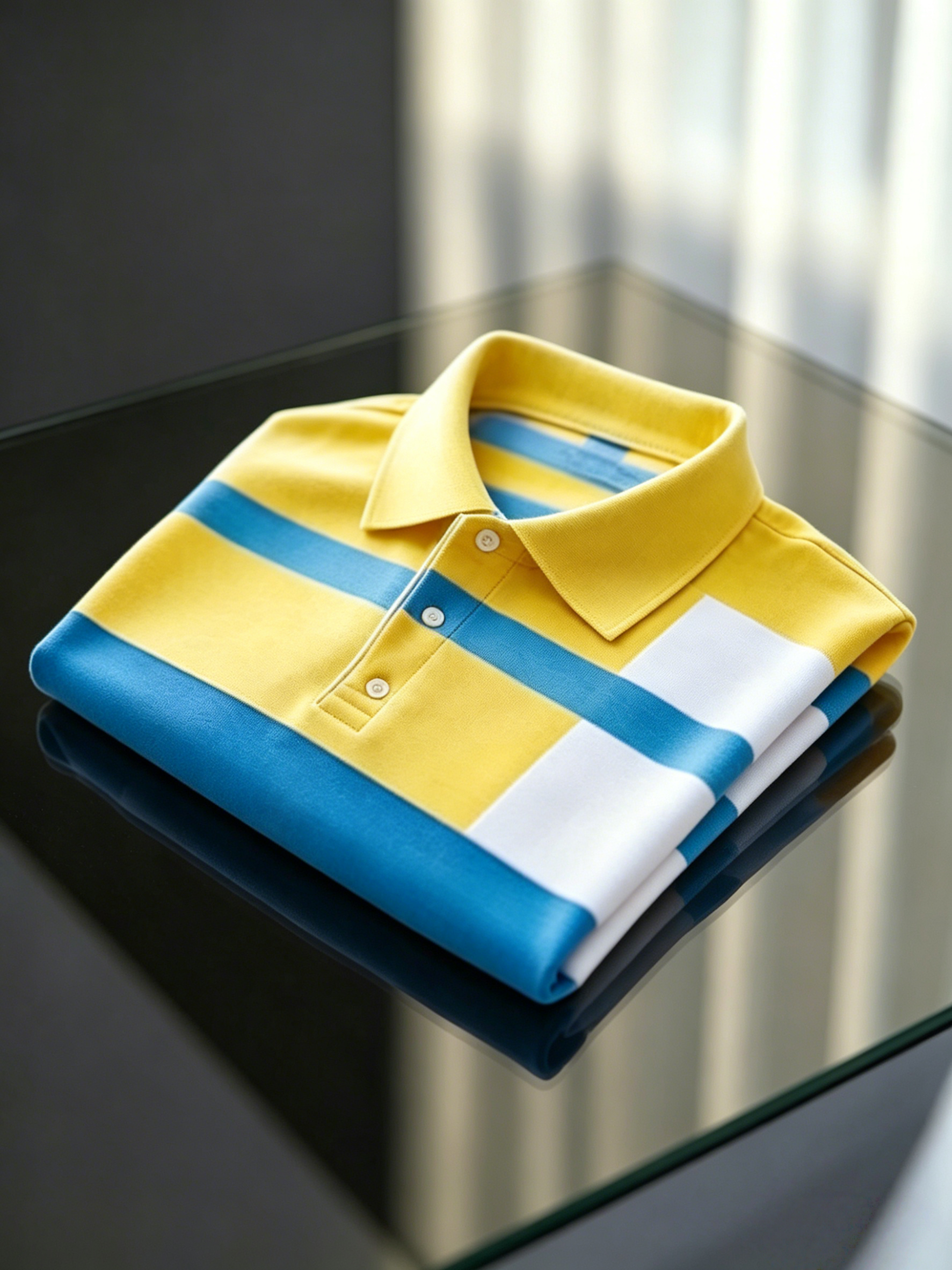 Men's Business Style Print Short Sleeved Polo Shirt