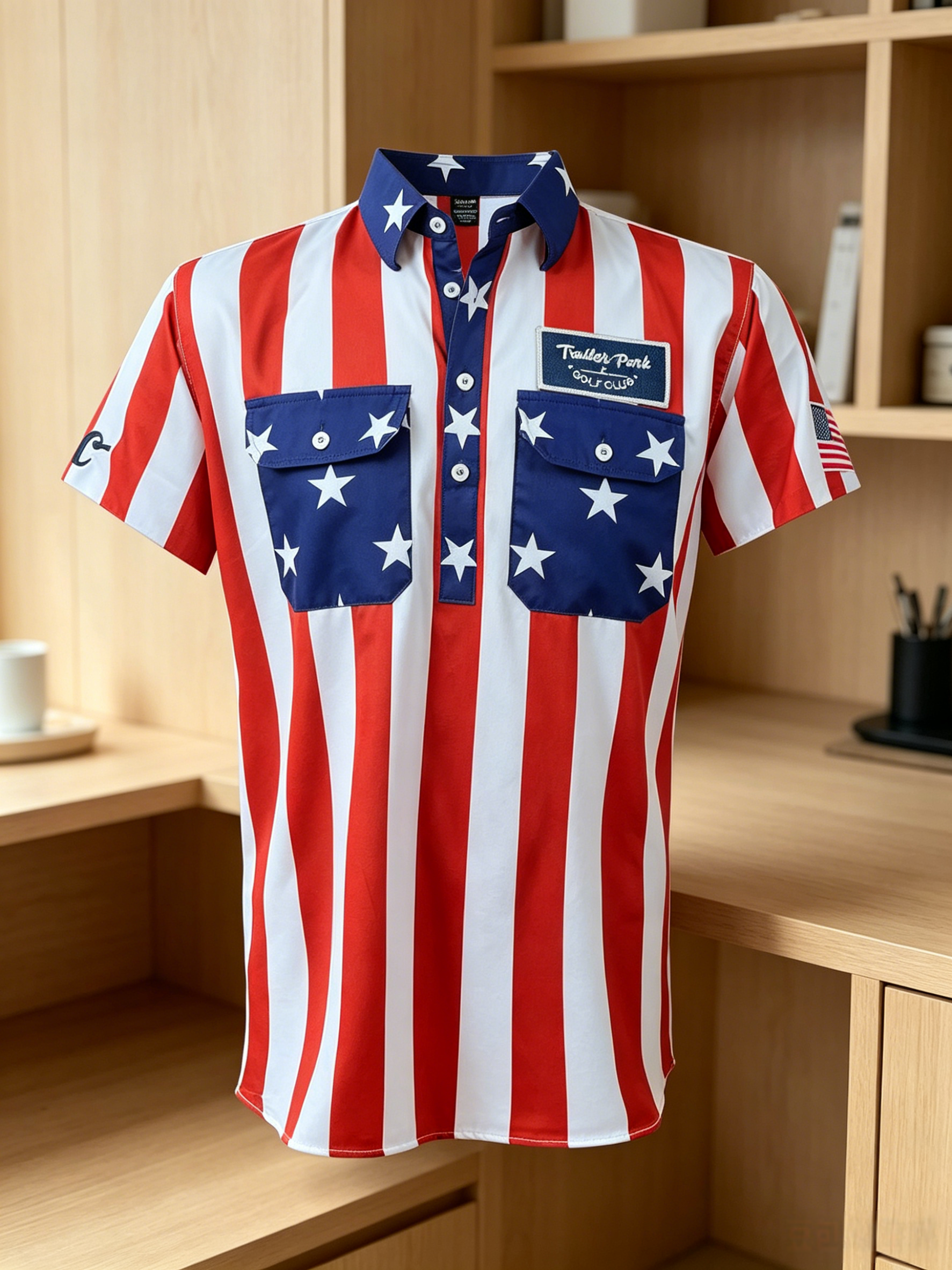 Men's Business Casual Button Short Sleeve Polo Shirt