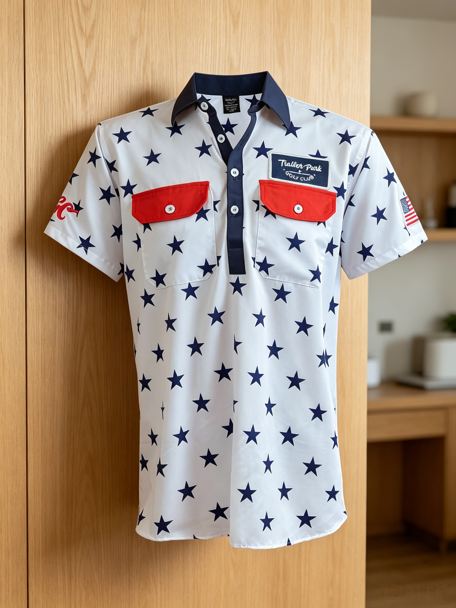 Men's Business Casual Button Short Sleeve Polo Shirt