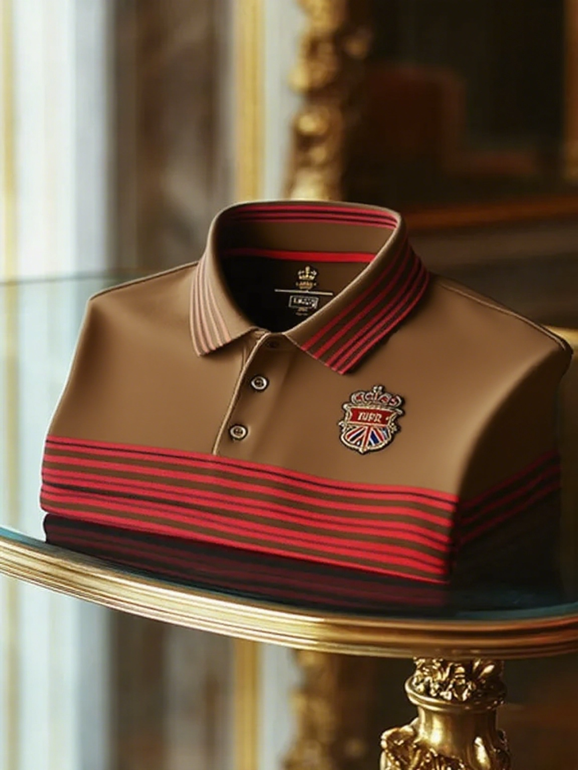 Men's Retro Business Stripe Print Long Sleeve Polo Shirt