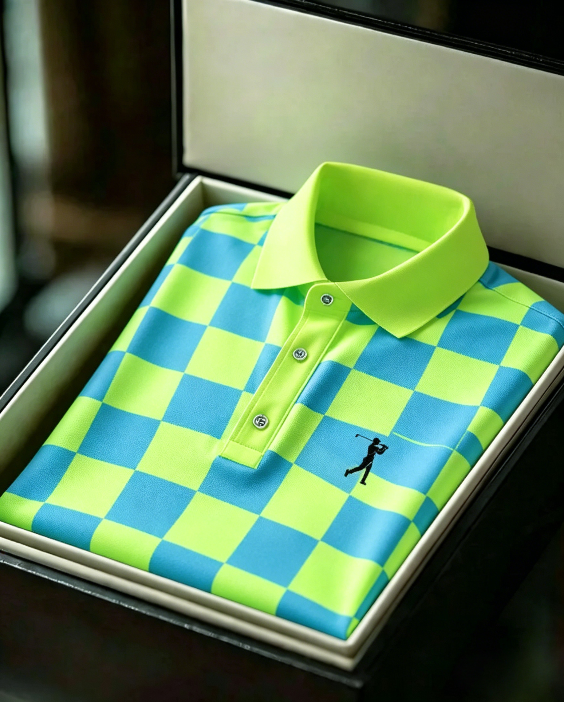 Men's Business Style Print Short Sleeved Polo Shirt