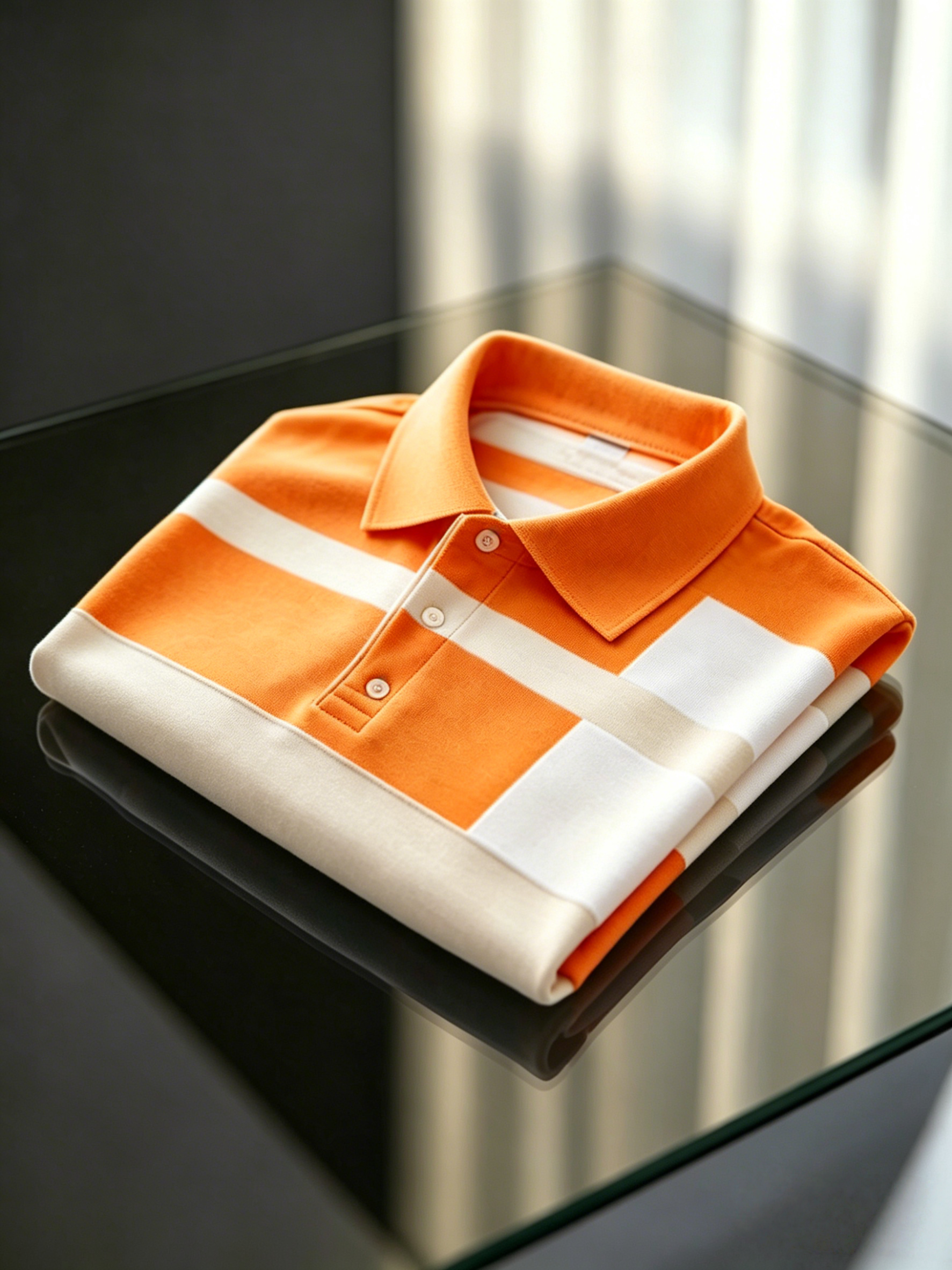 Men's Business Style Print Short Sleeved Polo Shirt
