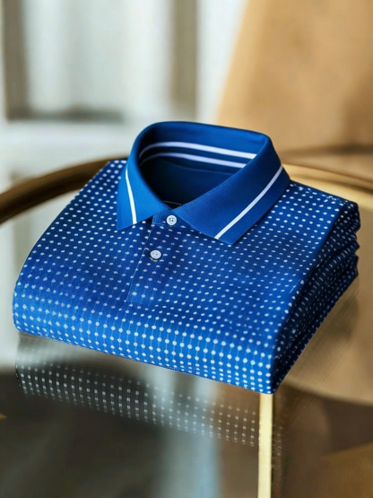 Men's Classic Business Button Short Sleeve Polo Shirt