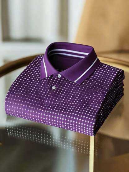 Men's Classic Business Button Short Sleeve Polo Shirt