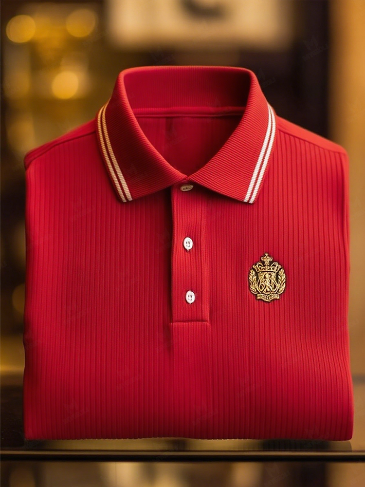 Men's Vintage Business Long Sleeve Polo Shirt