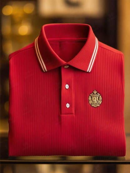Men's Vintage Business Long Sleeve Polo Shirt