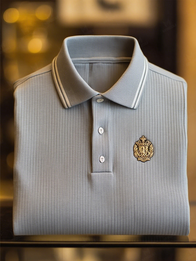 Men's Vintage Business Long Sleeve Polo Shirt