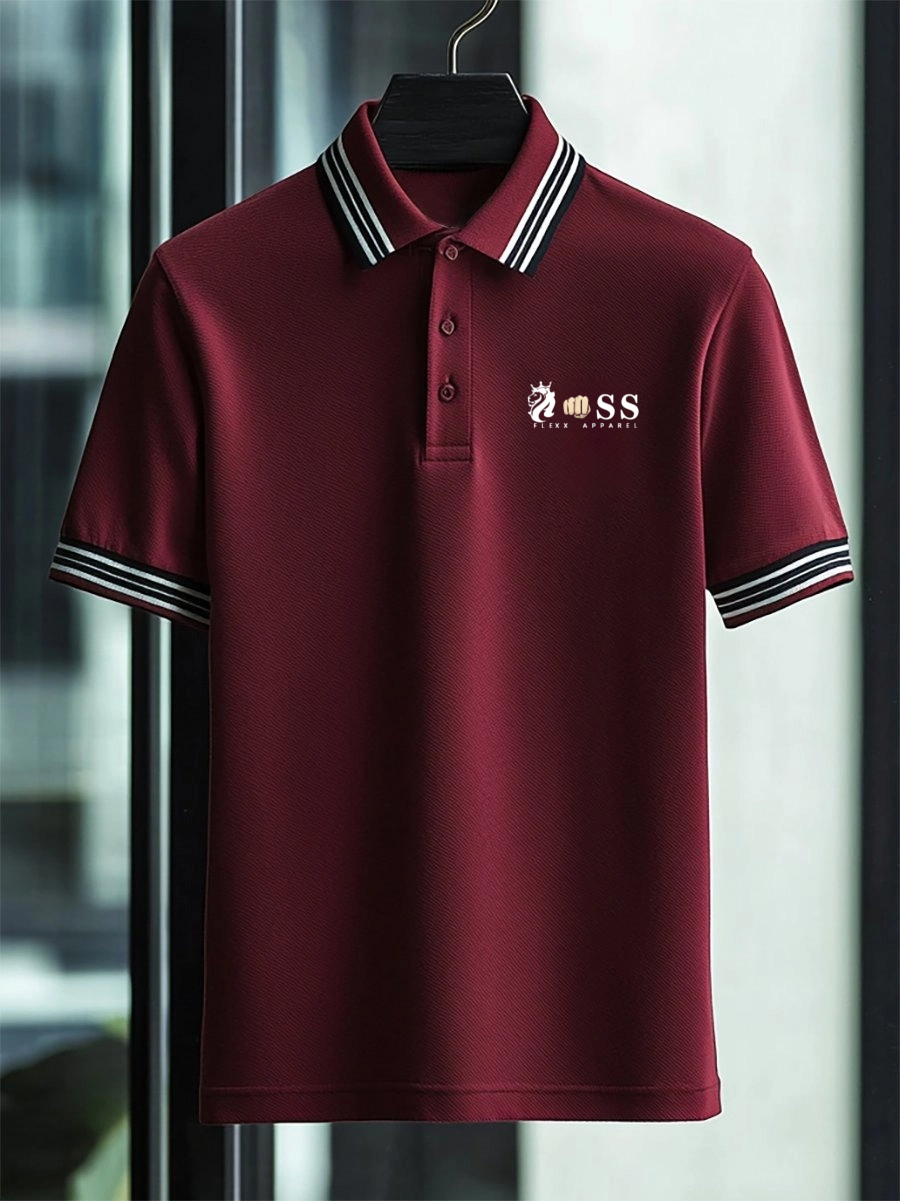 Men's Business Casual Button Short Sleeve Polo Shirt