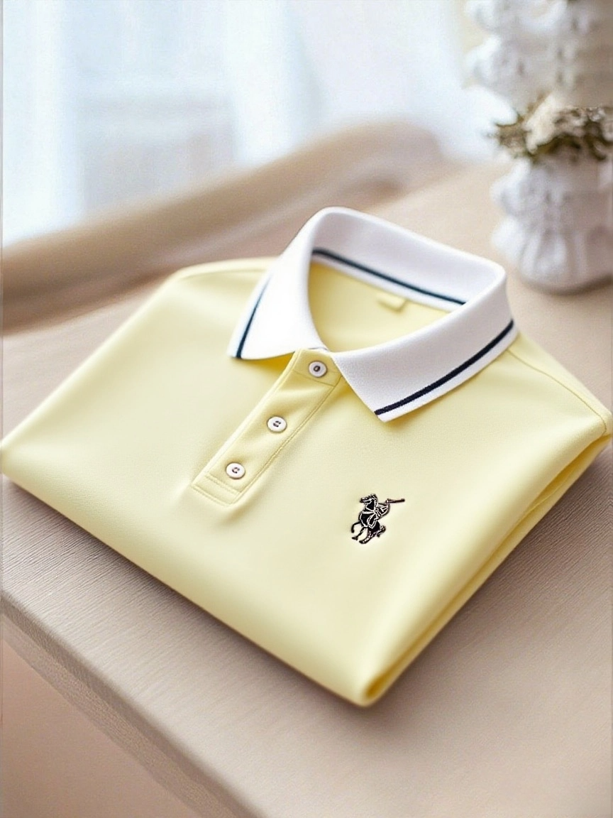Men's Business Casual Button Short Sleeve Polo Shirt