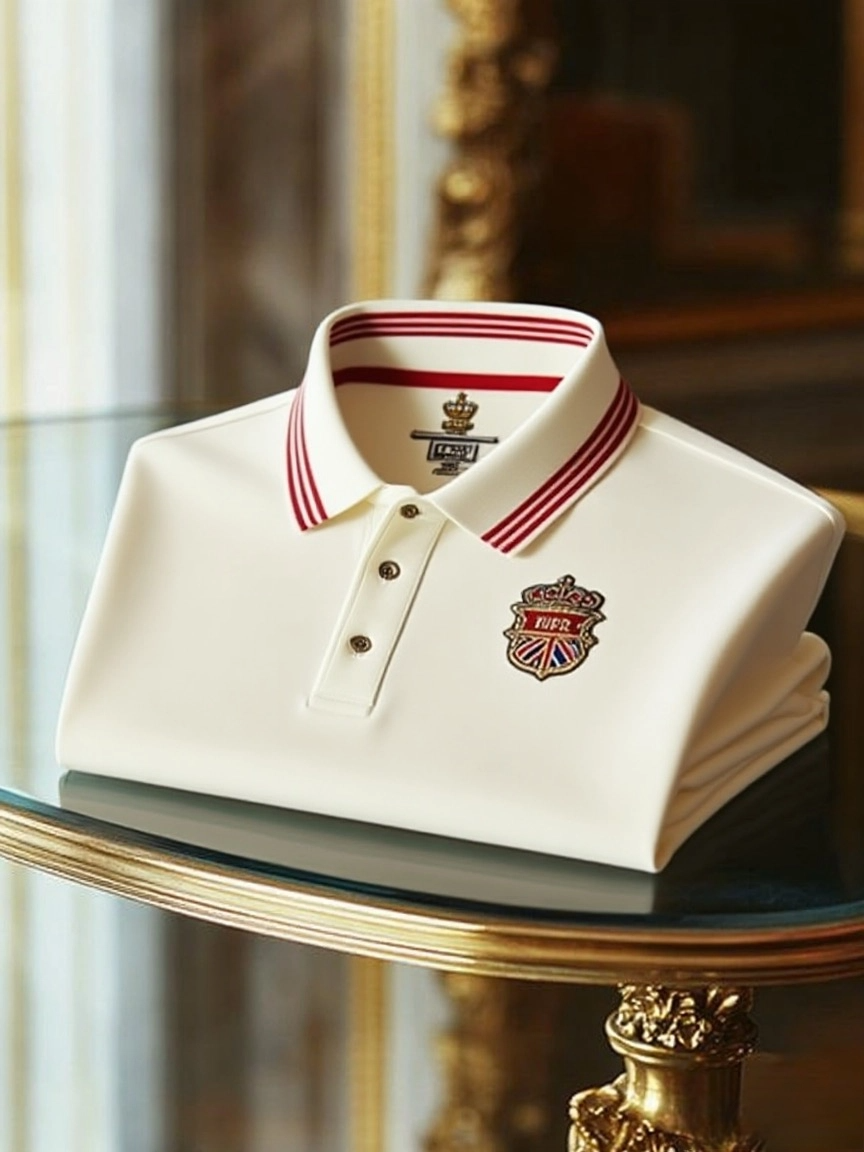 Men's Retro Business Stripe Print Short Sleeve Polo Shirt