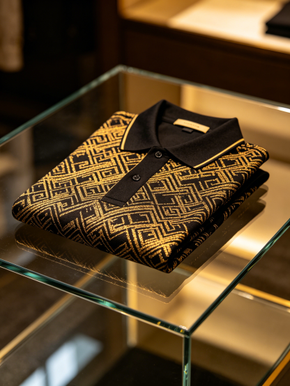 Men's Check Business Casual Short Sleeve Polo Shirt