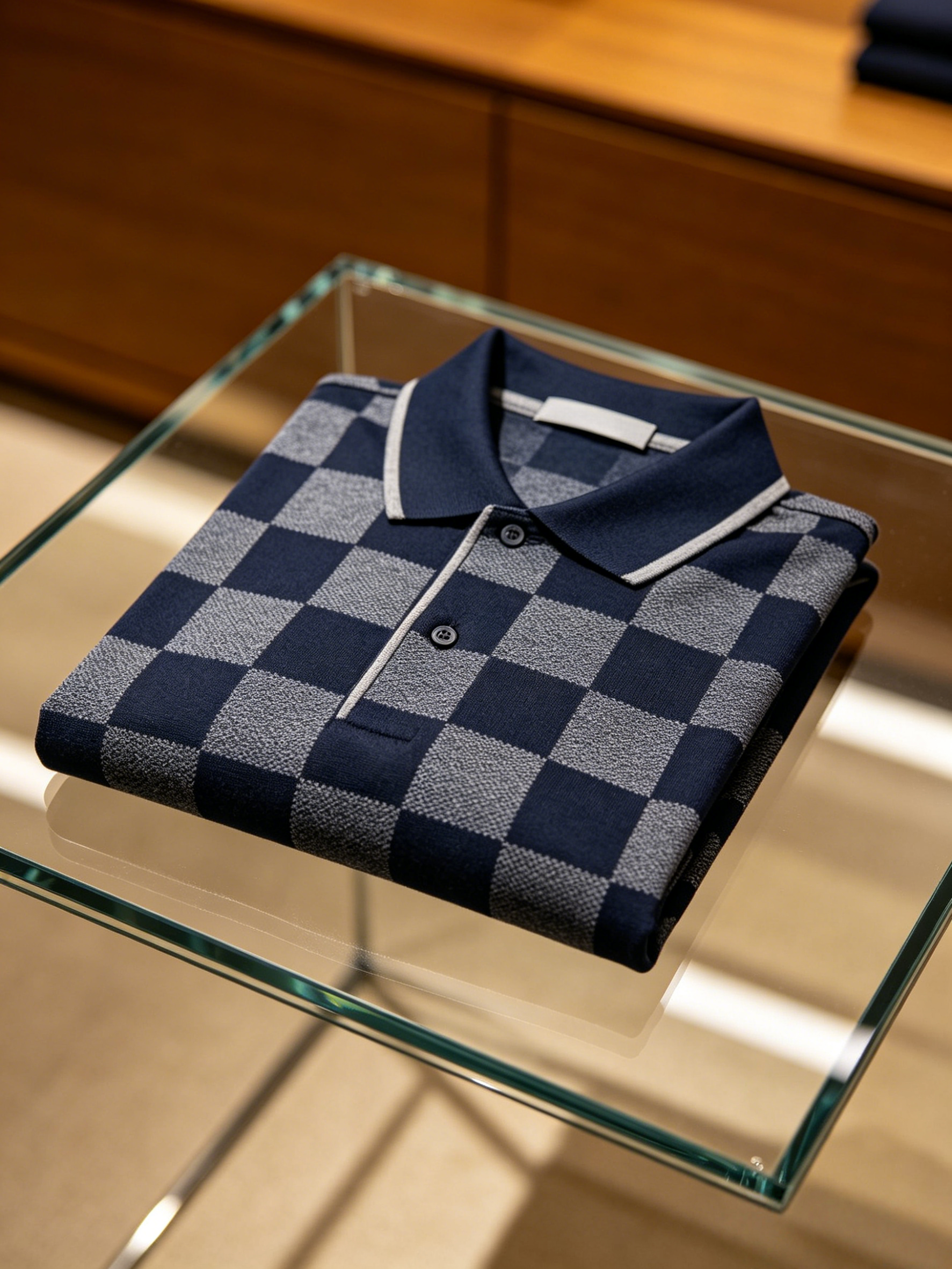 Men's Check Business Casual Short Sleeve Polo Shirt