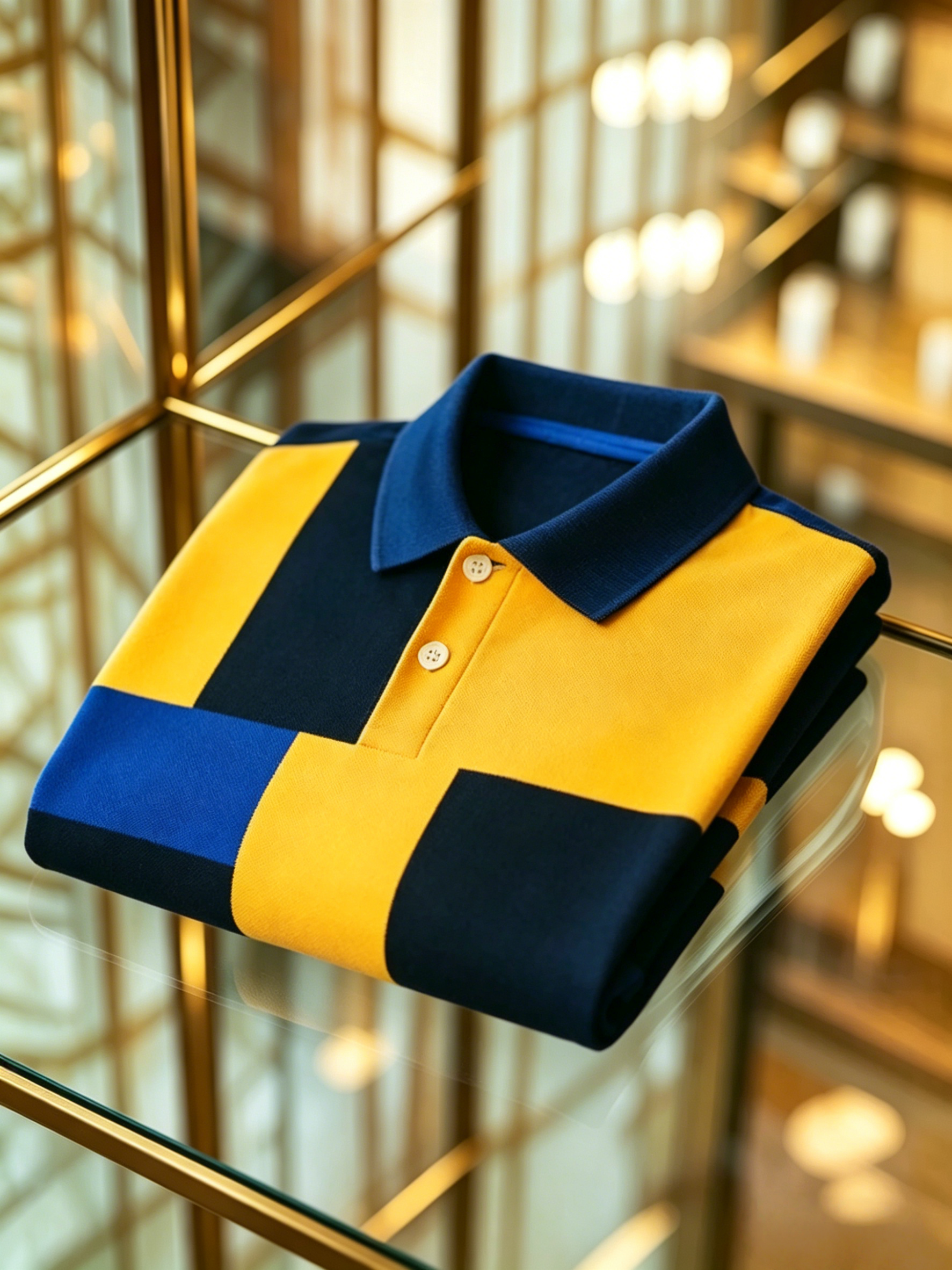 Men's Classic Business Logo Button Short Sleeve Polo Shirt