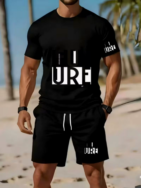 2026 Men's Short-Sleeved T-Shirt and Shorts Set