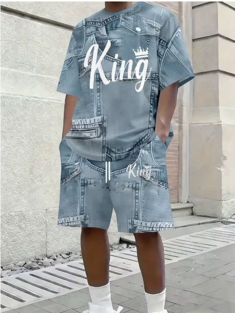 2026 Men's Short-Sleeved T-Shirt and Shorts Set
