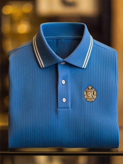 Men's Vintage Business Long Sleeve Polo Shirt