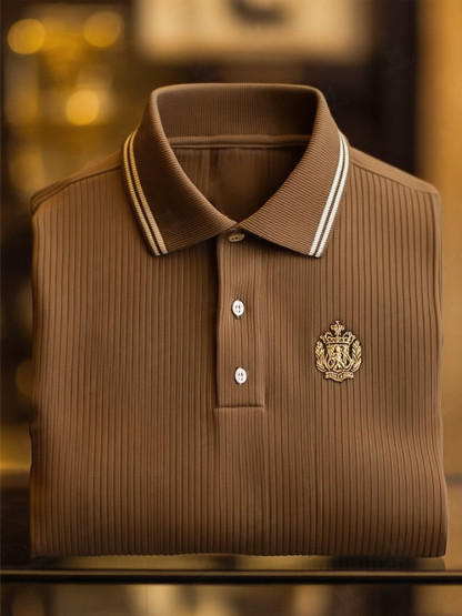 Men's Vintage Business Long Sleeve Polo Shirt