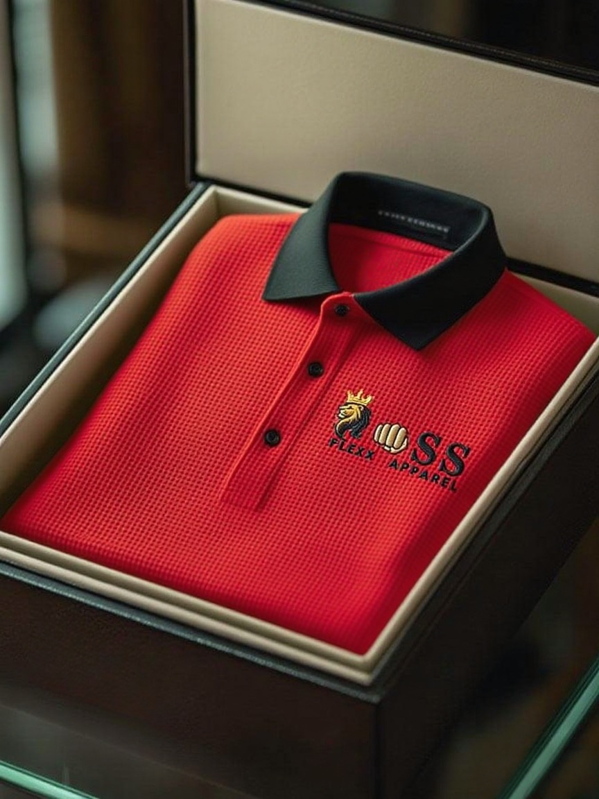 Men's Fashion Business Style Letter Printed Waffle Casual Short Sleeve POLO Shirt