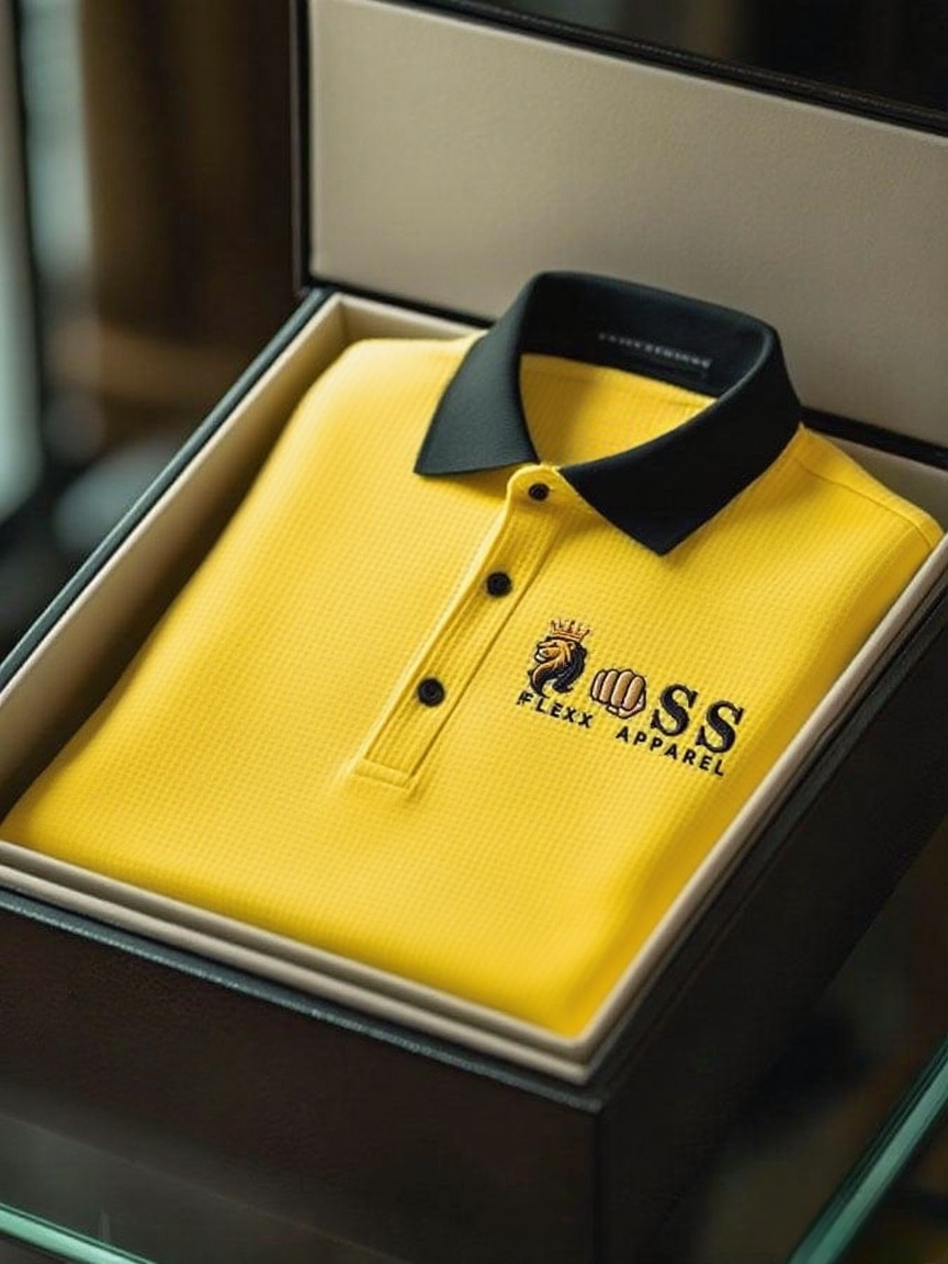 Men's Fashion Business Style Letter Printed Waffle Casual Short Sleeve POLO Shirt