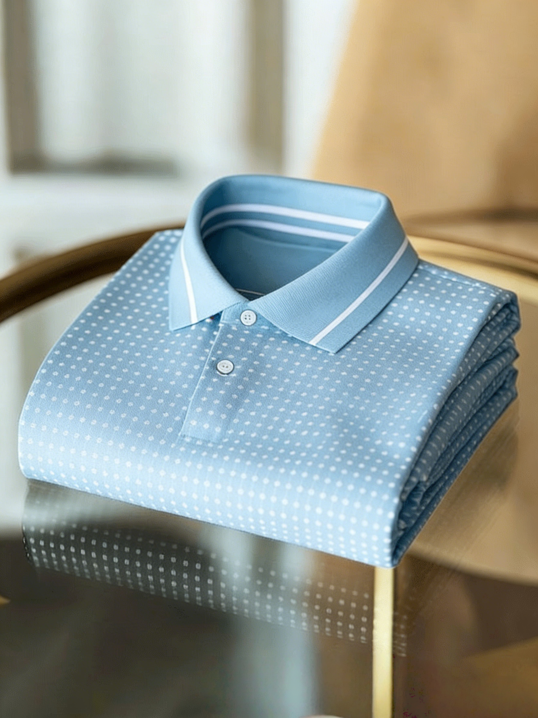 Men's Classic Business Button Short Sleeve Polo Shirt