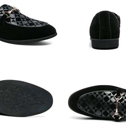 Fashion Casual Geometric Frosted Mens Loafer Shoes