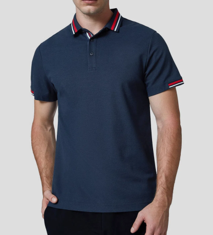 Classic Jacquard Collar Polo Shirt