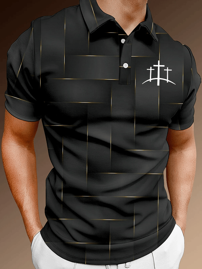 Men's Faith Printed Casual Polo Shirt