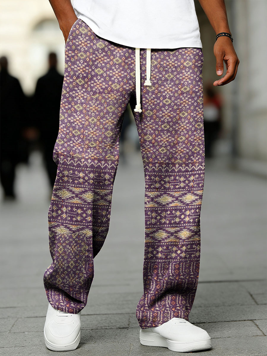 Men's Geometry Color Gradient Art Print Casual Suit Pants