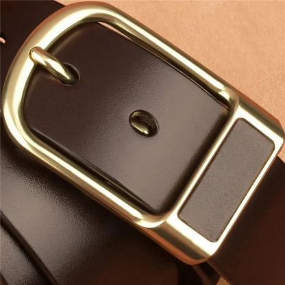 Business Casual PU Leather Square Buckle Cowboy Waistband Belt