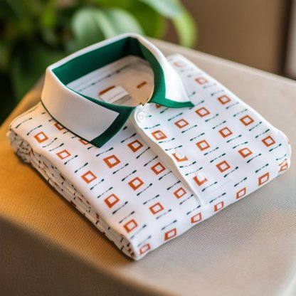 Men's Business Casual Jacquard Button Short Sleeve Polo Shirt