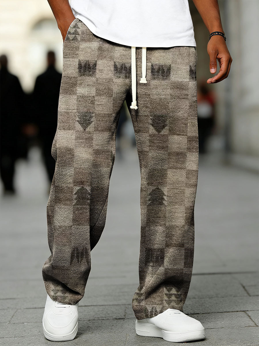 Men's Geometry Color Gradient Art Print Casual Suit Pants-1